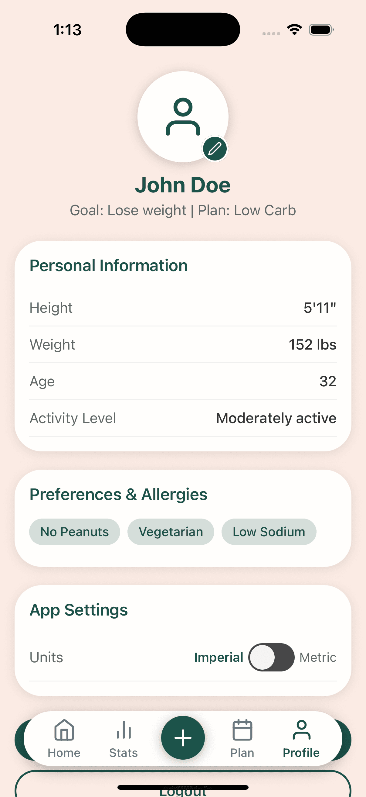 Melo App Profile Screen